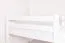 Etagenbett für Erwachsene "Easy Premium Line" K24/n, Kopf- und Fußteil gerade, Buche Vollholz massiv weiß lackiert - Liegefläche: 120 x 200 cm, teilbar