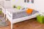 Stockbett für Erwachsene "Easy Premium Line" K19/n, Kopf- und Fußteil mit Löchern, Buche Vollholz massiv Weiß - 90 x 200 cm (B x L), teilbar