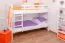 Etagenbett / Stockbett "Easy Premium Line" K21/n, Kopf- und Fußteil gerundet, Buche Vollholz massiv Weiß - 90 x 200 cm (B x L), teilbar