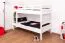 Etagenbett / Stockbett "Easy Premium Line" K20/n, Kopf- und Fußteil gerade, Buche Vollholz massiv Weiß - 90 x 200 cm (B X L), teilbar