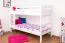 Etagenbett / Stockbett "Easy Premium Line" K20/n, Kopf- und Fußteil gerade, Buche Vollholz massiv Weiß - 90 x 200 cm (B X L), teilbar