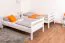 Stockbett für Erwachsene "Easy Premium Line" K20/n, Kopf- und Fußteil gerade, Buche Vollholz massiv Weiß - 90 x 200 cm (B X L), teilbar