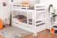 Etagenbett für Erwachsene "Easy Premium Line" K18/n inkl. 2 Schubladen und 2 Abdeckblenden, Kopfteil mit Löchern, Buche Vollholz massiv Weiß - 90 x 200 cm, (B x L) teilbar