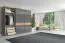 Schiebetürenschrank / Kleiderschrank Vaitele 10, Farbe: Anthrazit Hochglanz / Walnuss - 224 x 272 x 61 cm (H x B x T)