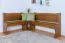 Eckbank Kiefer massiv Vollholz Eichefarben Rustikal Junco 243 - Abmessungen: 84 x 140 x 182 cm (H x B x T)