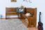 Eckbank Kiefer massiv Vollholz Eichefarben Rustikal Junco 243 - Abmessungen: 84 x 140 x 182 cm (H x B x T)