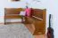 Eckbank Kiefer massiv Vollholz Eichefarben Rustikal Junco 243 - Abmessungen: 84 x 140 x 182 cm (H x B x T)