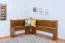Eckbank Kiefer massiv Vollholz Eichefarben Rustikal Junco 243 - Abmessungen: 84 x 140 x 182 cm (H x B x T)
