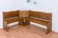 Eckbank Kiefer massiv Vollholz Eichefarben Rustikal Junco 243 - Abmessungen: 84 x 140 x 182 cm (H x B x T)