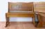 Eckbank Kiefer massiv Vollholz Eichefarben Rustikal Junco 243 - Abmessungen: 84 x 140 x 182 cm (H x B x T)