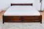 Doppelbett / Gästebett Kiefer massiv Vollholz Walnussfarben 77C, inkl. Lattenrost - 180 x 200 cm (B x L)