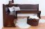 Eckbank Kiefer massiv Vollholz Walnussfarben Junco 243 - Abmessungen: 84 x 140 x 182 cm (H x B x L)