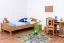 Kinderbett / Jugendbett Buche massiv Vollholz Erlefarben 113C, inkl. Lattenrost - 100 x 200 cm (B x L)