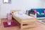 Kinderbett / Jugendbett Kiefer massiv Vollholz natur 72, inkl. Lattenrost - 90 x 200 cm (B x L)