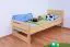 Kinderbett / Jugendbett Kiefer massiv Vollholz natur 72, inkl. Lattenrost - 80 x 200 cm (B x L)