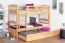 Etagenbett für Erwachsene "Easy Premium Line" K18/h inkl. Liegeplatz und 2 Abdeckblenden, Kopfteil mit Löchern, Buche Vollholz massiv Natur - Liegefläche: 90 x 200 cm, teilbar