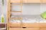 Stockbett für Erwachsene "Easy Premium Line" K19/n inkl. 2 Schubladen und 2 Abdeckblenden, Kopf- und Fußteil mit Löchern, Buche Vollholz massiv Natur - 90 x 200 cm (B x L), teilbar