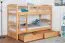Stockbett für Erwachsene "Easy Premium Line" K21/n inkl. 2 Schubladen und 2 Abdeckblenden, Kopf- und Fußteil gerundet, Buche Vollholz massiv Natur - 90 x 200 cm (B x L), teilbar