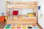 Etagenbett / Stockbett "Easy Premium Line" K21/h inkl. Liegeplatz und 2 Abdeckblenden, Kopf- und Fußteil gerundet, Buche Vollholz massiv Natur - Liegefläche: 90 x 200 cm, teilbar