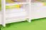 Etagenbett / Stockbett "Easy Premium Line" K19/h inkl. Liegeplatz und 2 Abdeckblenden, Kopf- und Fußteil mit Löchern, Buche Vollholz massiv Weiß - 90 x 200 cm (B x L), teilbar