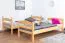 Stockbett für Erwachsene "Easy Premium Line" K18/n inkl. 2 Schubladen und 2 Abdeckblenden, Kopfteil mit Löchern, Buche Vollholz massiv Natur - Liegefläche: 90 x 200 cm, (B x L) teilbar