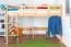 Hochbett "Easy Premium Line" K23/n, Buche Vollholz massiv Natur lackiert, teilbar - Liegefläche: 120 x 200 cm