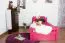 Kinderbett / Jugendbett "Easy Premium Line" K1/2n inkl. 2 Schubladen und 2 Abdeckblenden, 90 x 200 cm Buche Vollholz massiv Rosa
