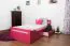 Kinderbett / Jugendbett "Easy Premium Line" K1/2n inkl. 2 Schubladen und 2 Abdeckblenden, 90 x 200 cm Buche Vollholz massiv Rosa
