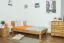 Futonbett / Einzelbett Wooden Nature 01, mit Kopfteil, Eiche massiv geölt, Liegefläche 90 x 200 cm, hochwertige Materialien, für Gästezimmer
