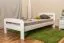 Kinderbett / Jugendbett Kiefer Vollholz massiv weiß lackiert A6, inkl. Lattenrost - Abmessung 90 x 200 cm