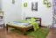 Kinderbett / Jugendbett Kiefer Vollholz massiv Nussfarben A5, inkl. Lattenrost - Abmessung 140 x 200 cm