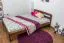 Kinderbett / Jugendbett Kiefer Vollholz massiv Nussfarben A5, inkl. Lattenrost - Abmessung 140 x 200 cm