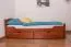 Kinderbett / Jugendbett "Easy Premium Line" K1/2n inkl. 2 Schubladen und 2 Abdeckblenden, 90 x 200 cm Buche Vollholz massiv Kirschfarben