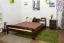 Doppelbett / Gästebett Vollholz massiv Nussfarben A6, inkl. Lattenrost - Abmessung 160 x 200 cm