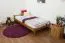 Futonbett / Massivholzbett Kiefer Vollholz massiv Eichefarben A14, inkl. Lattenrost - Abmessung 90 x 200 cm
