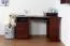 Schreibtisch Kiefer massiv Vollholz Walnussfarben Junco 185 - Abmessungen: 74 x 138 x 83 cm (H x B x T)