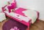 Kinderbett / Jugendbett "Easy Premium Line" K1/2n, Buche Vollholz massiv rosa lackiert - Liegefläche: 90 x 190 cm