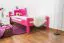 Einzelbett "Easy Premium Line" K1/2n, Buche Vollholz massiv rosa lackiert- Liegefläche: 90 x 190 cm