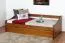 Einzelbett / Funktionsbett Kiefer massiv Vollholz Eichefarben Rustikal 93, inkl. Lattenrost - 90 x 200 cm (B x L)