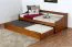 Einzelbett / Funktionsbett Kiefer massiv Vollholz Eichefarben Rustikal 93, inkl. Lattenrost - 90 x 200 cm (B x L)