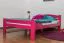 Einzelbett/ Gästebett "Easy Premium Line" K4, 120 x 200 cm Buche Vollholz massiv rosa lackiert
