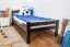 Einzelbett "Easy Premium Line" K1/2n, Buche Vollholz massiv schokobraun lackiert - Liegefläche: 90 x 190 cm