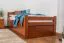 Kinderbett / Jugendbett "Easy Premium Line" K1/2h inkl. 2. Liegeplatz und 2 Abdeckblenden, 90 x 200 cm Buche Vollholz massiv kirschrot lackiert
