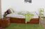 Jugendbett "Easy Premium Line" K4, inkl. 2 Schubladen und 1 Abdeckblende, 140 x 200 cm Buche Vollholz massiv kirschrot lackiert