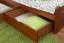 Einzelbett/ Funktionsbett "Easy Premium Line" K4, inkl. 2 Schubladen und 1 Abdeckblende, 140 x 200 cm Buche Vollholz massiv kirschrot lackiert