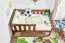 Kinderbett / Juniorbett Kiefer massiv Vollholz Nussfarben 96, inkl. Lattenrost - 90 x 160 cm (B x L)