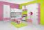 Kinderzimmer - Drehtürenschrank / Kleiderschrank Luis 19, Farbe: Eiche Weiß / Rosa - 218 x 80 x 52 cm (H x B x T)