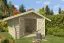 Holzschuppen / Gerätehaus, 40 mm Blockbohlenhaus, Doppeltür, aus Kiefernholz, gehobelt, inkl. Fußboden, Grundfläche: 7,18 m², Satteldach, Lüftungslücken zwischen Wandbrettern, Außenmaße: 268 x 268 cm