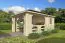 Pavillon / Pergola inkl. Pfosten, inkl. Fußboden, Grundfläche: 17,95 m², aus nordischen Fichtenholz, Zeltdach, Blockbohlenstärke 70 mm, Außenmaße: 350 x 513 cm