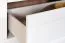 Vitrine Lotofaga 10, Farbe: Weiß / Walnuss - 200 x 101 x 48 cm (H x B x T)
